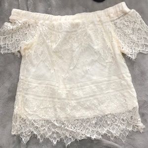 White Lace, Strapless Blouse, size medium